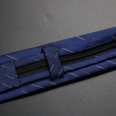 Solid Gray Zipper Tie No Knotting