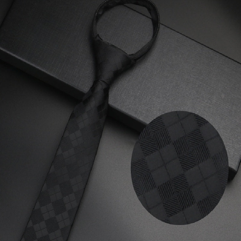 Solid Gray Zipper Tie No Knotting