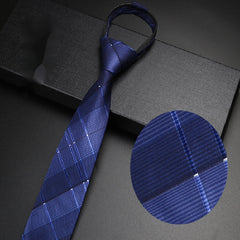 Solid Gray Zipper Tie No Knotting