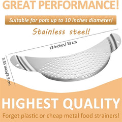 1pc Pot Strainer Pan Drainer Stainless Steel Pasta Noodle Draining Tool