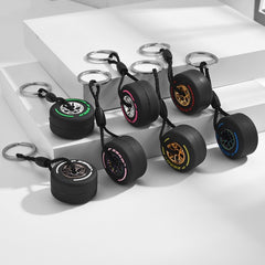 Rubber Tire Keychain Car Accessories Decoration Key Ring Bag Pendant