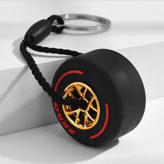 Rubber Tire Keychain Car Accessories Decoration Key Ring Bag Pendant