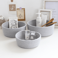 Nordic Style Rope Storage Baskets Woven Desktop Organizer Box