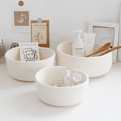 Nordic Style Rope Storage Baskets Woven Desktop Organizer Box