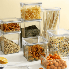 Transparent Food Storage Jars for Grains & Snacks