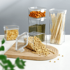 Transparent Food Storage Jars for Grains & Snacks