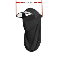Ice Silk Sunproof Visor Hat With Face Mask UV Protection Balaclava Outdoor