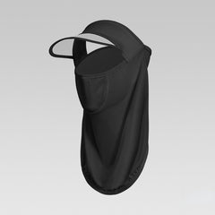Ice Silk Sunproof Visor Hat With Face Mask UV Protection Balaclava Outdoor