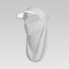 Ice Silk Sunproof Visor Hat With Face Mask UV Protection Balaclava Outdoor