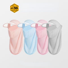Ice Silk Sunproof Visor Hat With Face Mask UV Protection Balaclava Outdoor