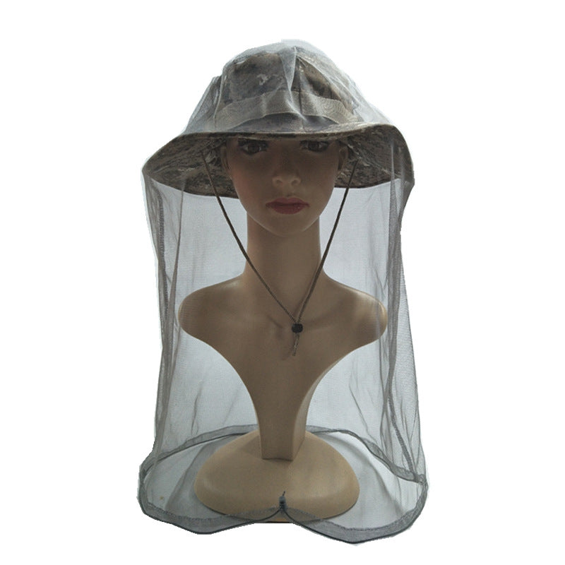 Mesh Fishing Hat Mosquito Head Net Hat Bucket Hat Outdoor Sun Hat