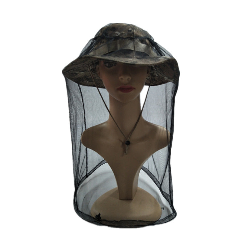 Mesh Fishing Hat Mosquito Head Net Hat Bucket Hat Outdoor Sun Hat