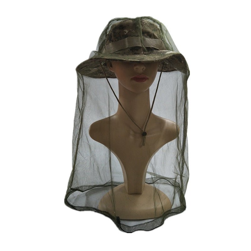 Mesh Fishing Hat Mosquito Head Net Hat Bucket Hat Outdoor Sun Hat