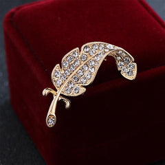 Zircon Feather Brooch Delicate Clothes Suit Brooch Pins