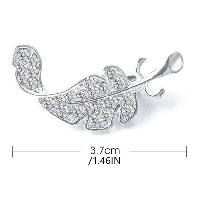Zircon Feather Brooch Delicate Clothes Suit Brooch Pins