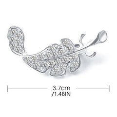 Zircon Feather Brooch Delicate Clothes Suit Brooch Pins