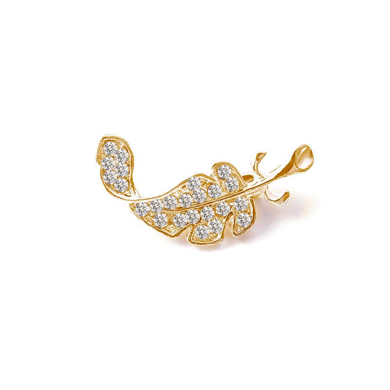 Zircon Feather Brooch Delicate Clothes Suit Brooch Pins