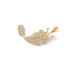 Zircon Feather Brooch Delicate Clothes Suit Brooch Pins