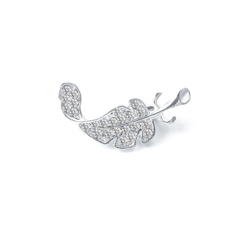 Zircon Feather Brooch Delicate Clothes Suit Brooch Pins