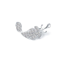 Zircon Feather Brooch Delicate Clothes Suit Brooch Pins