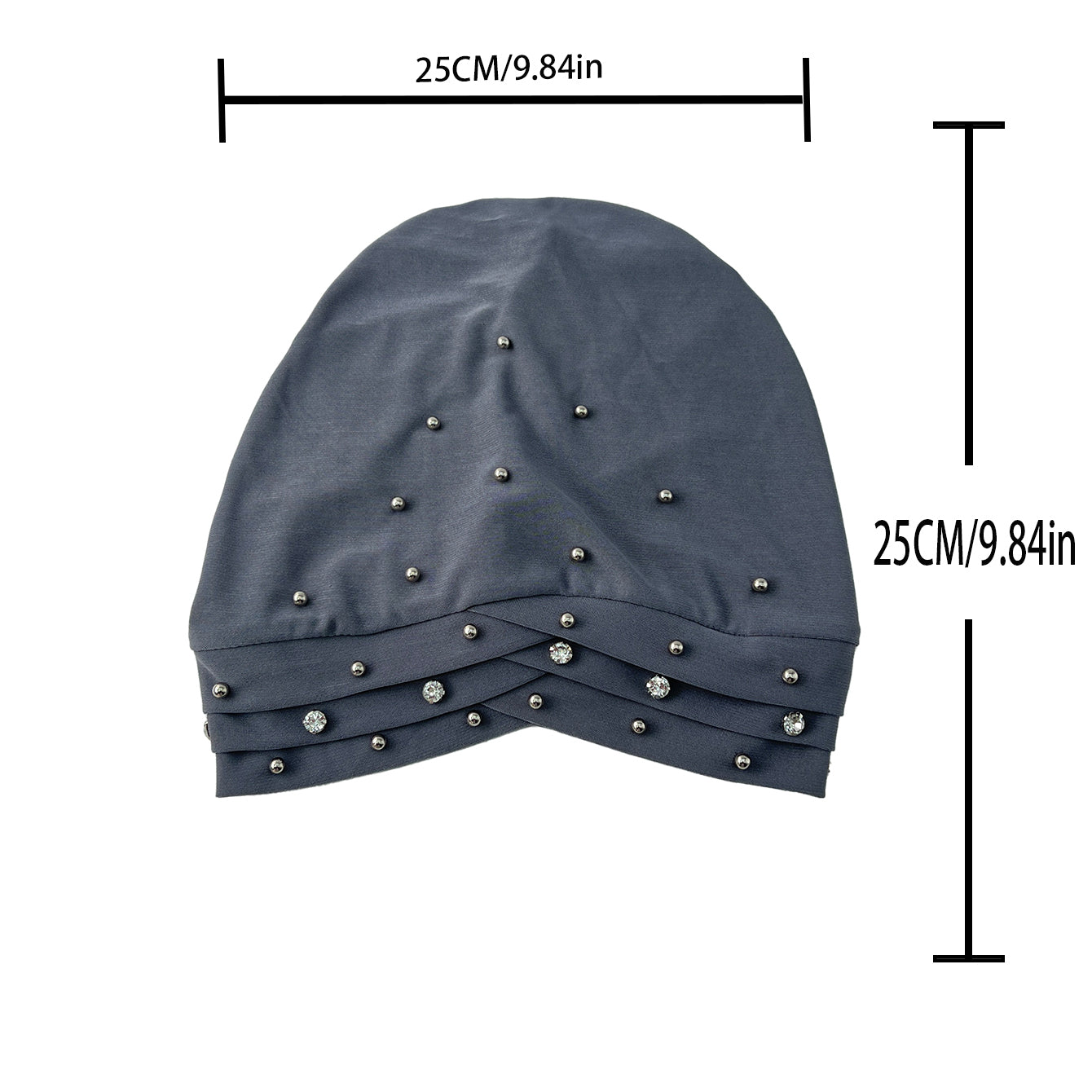 Elastic Chemo Cap Beads Decor Turban Cap Solid Head Wraps Bonnet