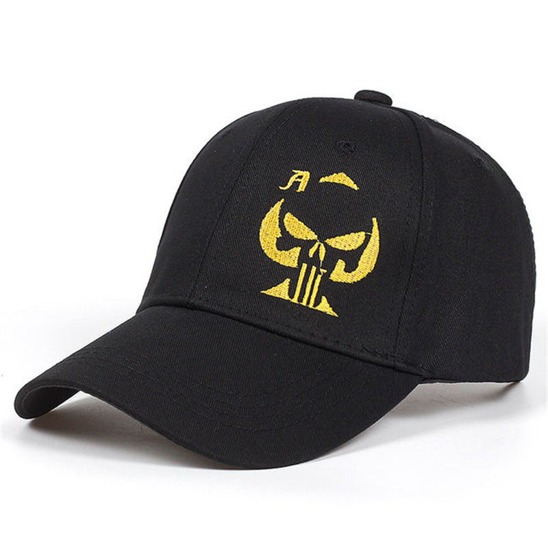 Punk Embroidered Skull Baseball Cap Breathable Wear Resistant Sunshade Sunscreen
