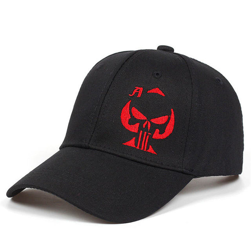 Punk Embroidered Skull Baseball Cap Breathable Wear Resistant Sunshade Sunscreen