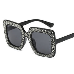 Men's Rhinestone Large Frame Sunglasses for Street Photography