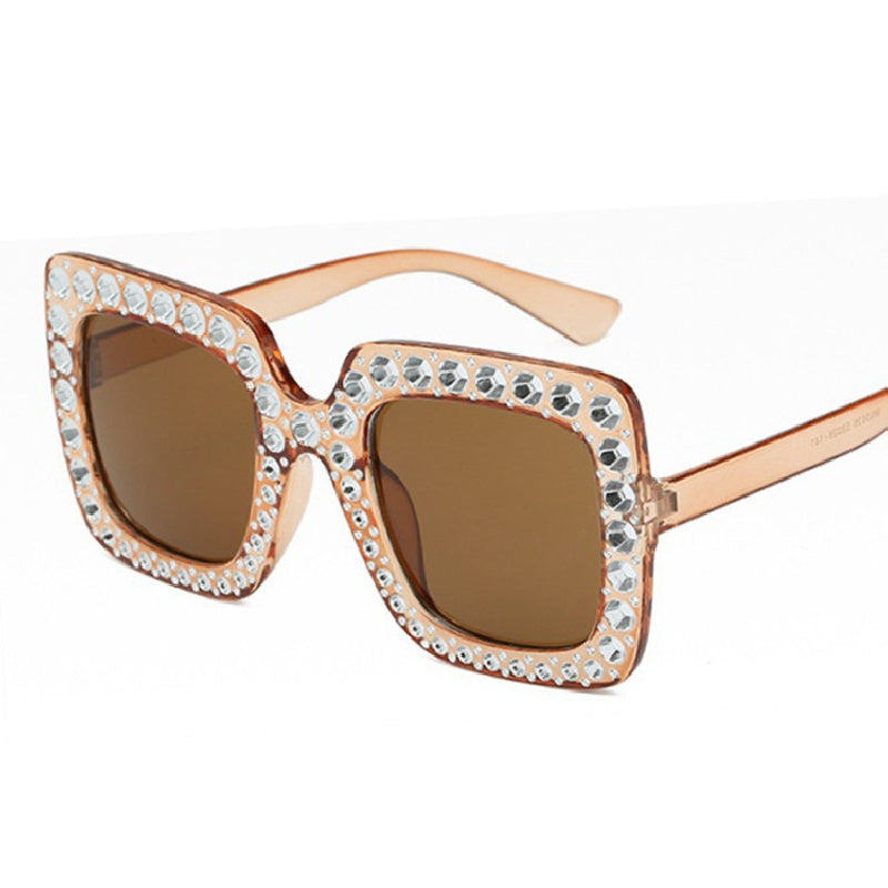 Men's Rhinestone Large Frame Sunglasses for Street Photography