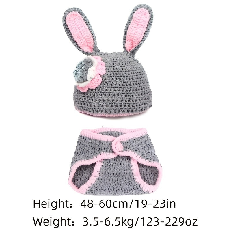 Crochet Baby Rabbit Outfits Newborn Photography Prop Clothes Infant Costume