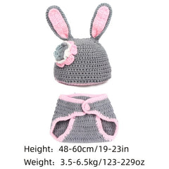 Crochet Baby Rabbit Outfits Newborn Photography Prop Clothes Infant Costume