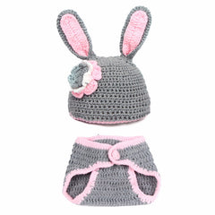 Crochet Baby Rabbit Outfits Newborn Photography Prop Clothes Infant Costume