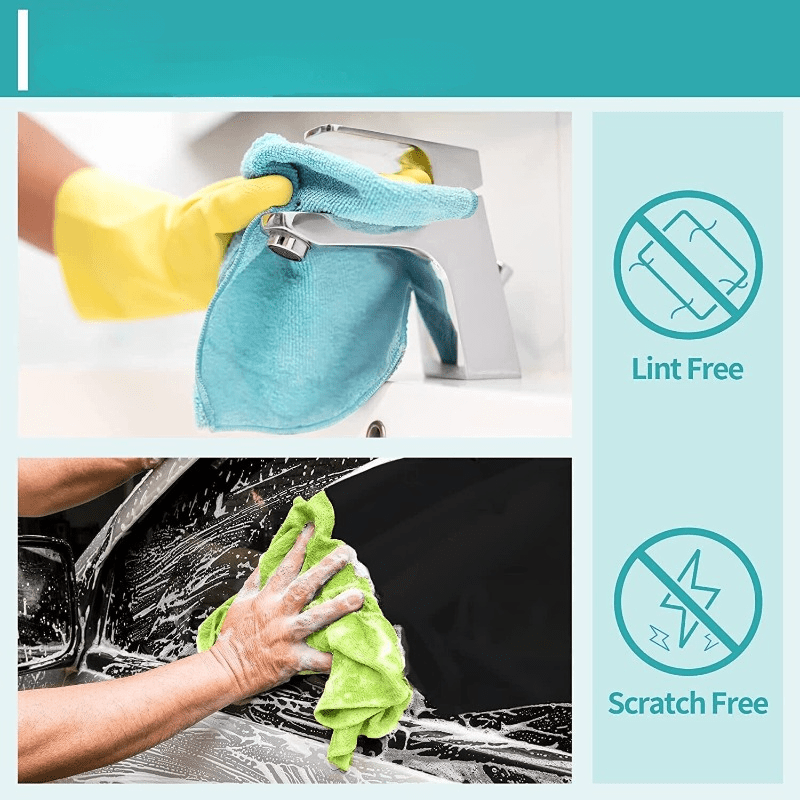 12pcs 250GSM Microfiber Car Cleaning Towel for Automobile Motorcycle Washing