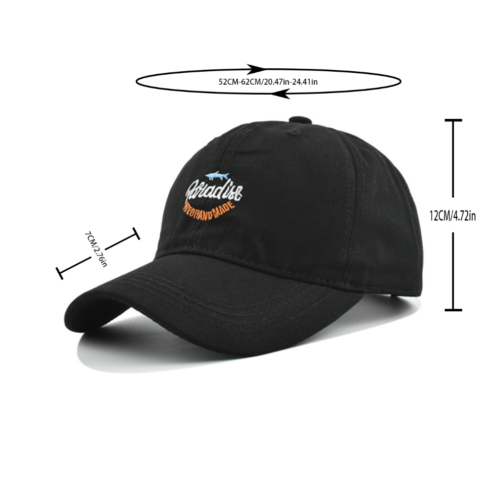Shark Letter Embroidery Baseball Cap Hip Hop Dad Hats Unisex Sun Hat