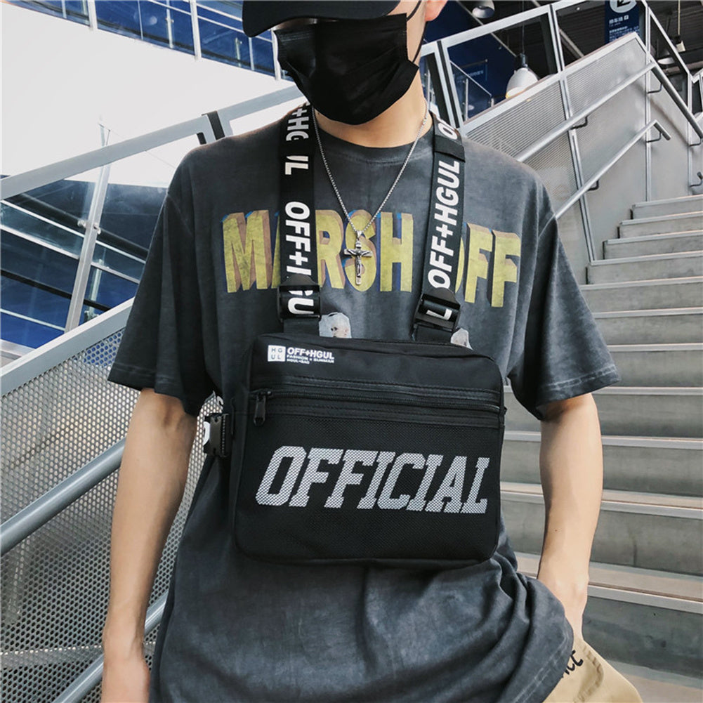 Men's Molle Shoulder Vest Bags Anti Theft Oxford Vest Chest Bags