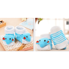 2pairs Baby Socks Slipper Anti Skid Pattern Kids Toddlers Gift Cotton Socks