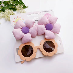3pcs Sunglasses Flower Hair Clips for Girls Hair Accessories