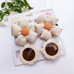 3pcs Sunglasses Flower Hair Clips for Girls Hair Accessories