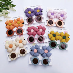 3pcs Sunglasses Flower Hair Clips for Girls Hair Accessories