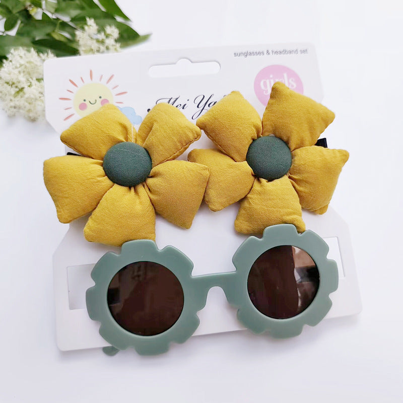 3pcs Sunglasses Flower Hair Clips for Girls Hair Accessories