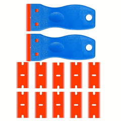 Plastic Razor Blade Scraper with 2 Scrapers and 10 Blades