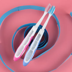 2pcs Portable Folding Travel Toothbrushes Soft Bristle