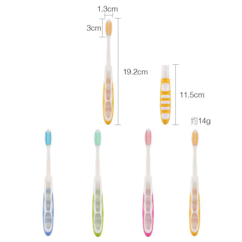 2pcs Portable Folding Travel Toothbrushes Soft Bristle