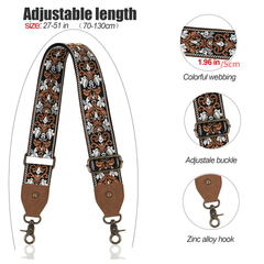 Vintage Flower Pattern Adjustable Bag Strap For Shoulder Bag