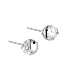 Rhinestone Fish 925 Sterling Silver Stud Earrings & Fashion Jewelry for Women