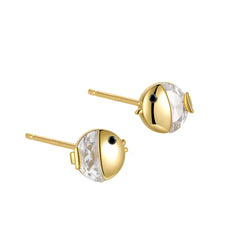 Rhinestone Fish 925 Sterling Silver Stud Earrings & Fashion Jewelry for Women