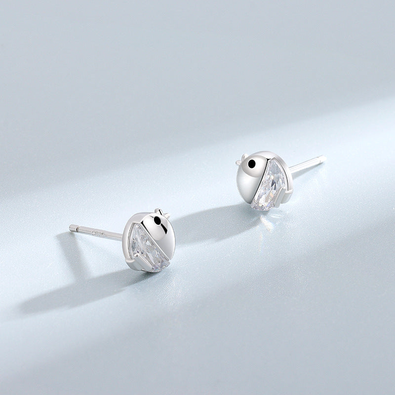 Rhinestone Fish 925 Sterling Silver Stud Earrings & Fashion Jewelry for Women