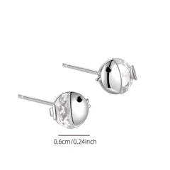 Rhinestone Fish 925 Sterling Silver Stud Earrings & Fashion Jewelry for Women