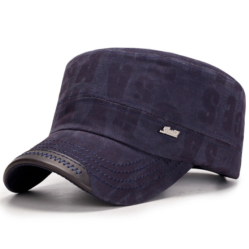 Men's Square Letter Flat Cap Light Cotton Sunshade Hat