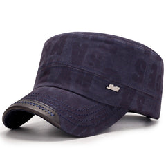 Men's Square Letter Flat Cap Light Cotton Sunshade Hat